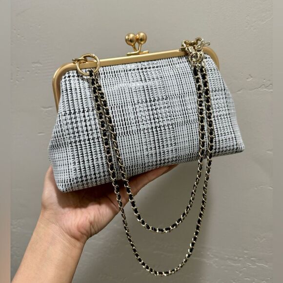 Handmade Genuine Leather Kisslock Clutch/Wristlet/Shoulder Bag & 2 Chain Styles - Picture 9 of 16